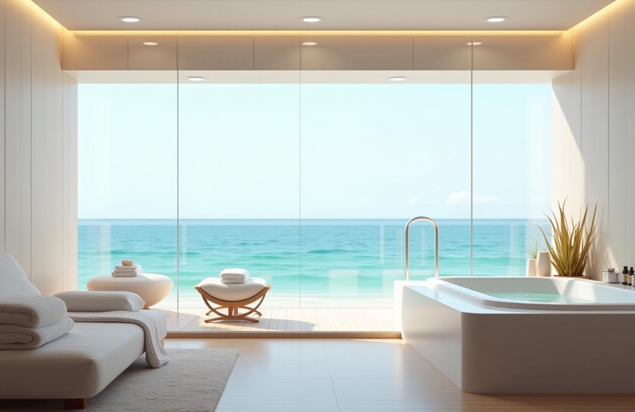 Wellness Spa auf Luxusyacht mit Meerblick